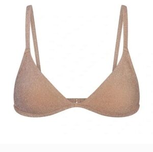 Skims Glitter Swim Top Sienna Nude/tan